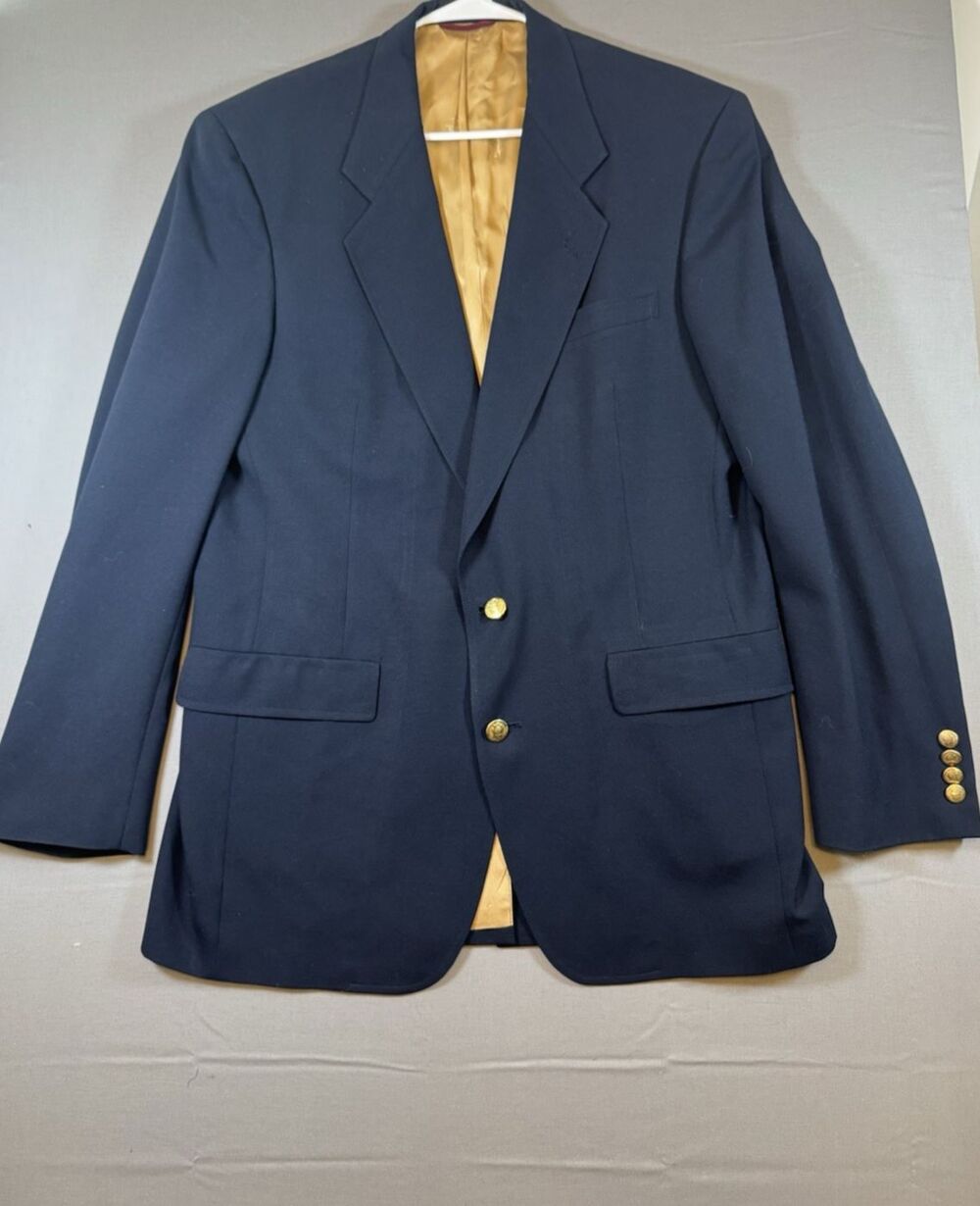 Men's Hart Schaffner & Marx Gold Trumpeter Suit Jacket 42L Pure Wool